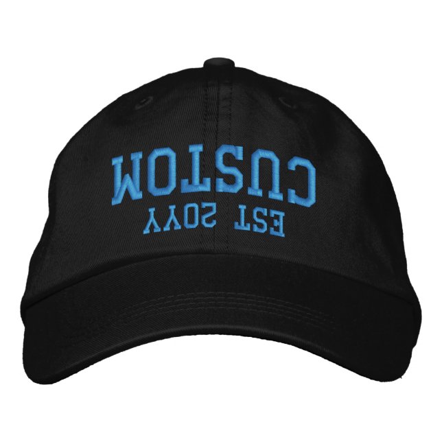 Custom Word Text Established Est Year Gift for him Embroidered Hat (Front)