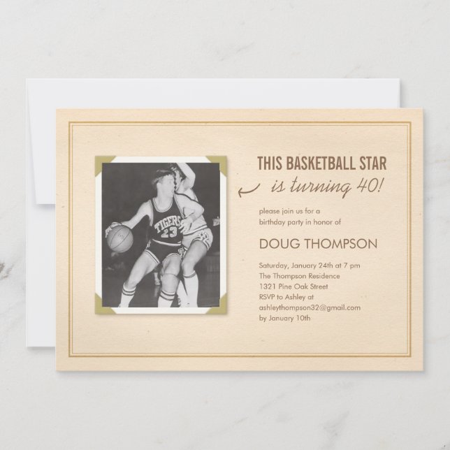 Custom Wording Old Photo Birthday Invitations (Front)