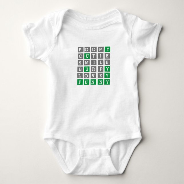 Custom Wordle  Baby Bodysuit (Front)