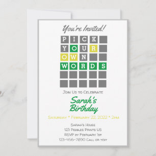 Custom Wordle  Invitation