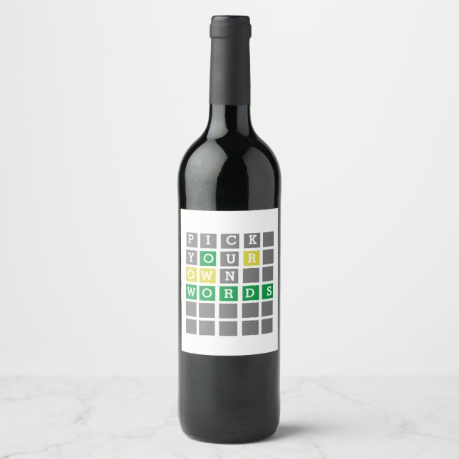 Custom Wordle  Wine Label (Front)