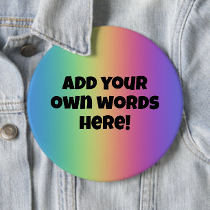 Custom Words Colourful Button