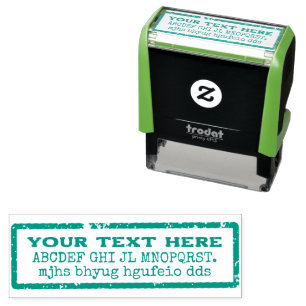 Custom Words distressed green text Self-inking Stamp