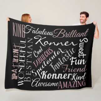 Custom Words Personalised Positive Attributes Fleece Blanket