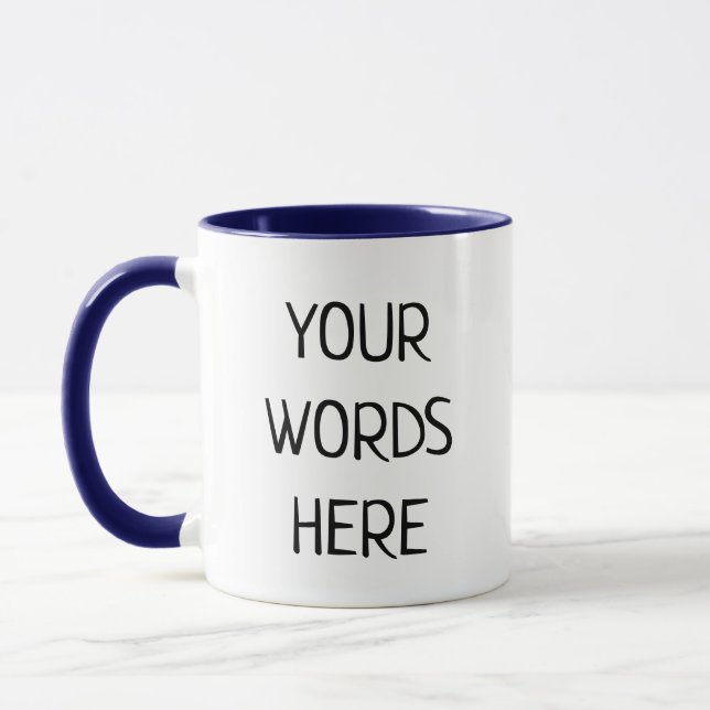 Custom Words Personalised Text Gift  Mug (Left)