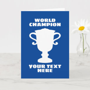 Custom world champion trophy silhouette greeting card