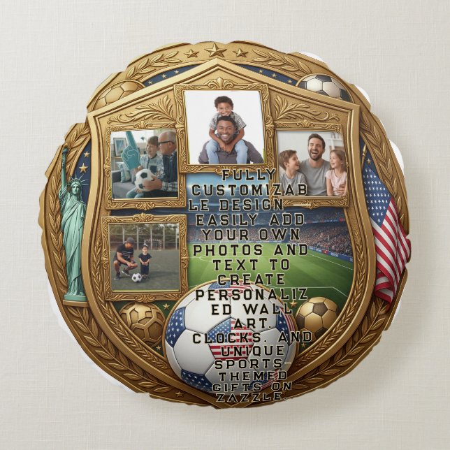 Custom World Cup Family  Round Cushion (Front)