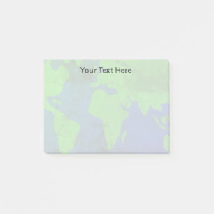 Custom world map planet earth watermark image post-it notes