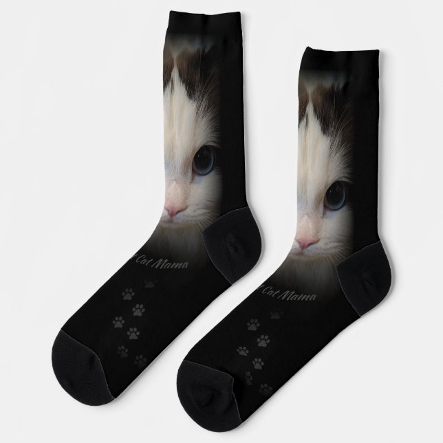 Custom World's Best Cat Mum Crew Socks (Left)