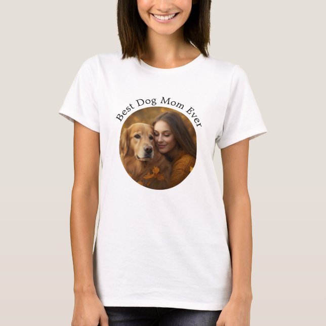 Custom World's Best Dog Mum Personalised Pet Photo T-Shirt (Front)