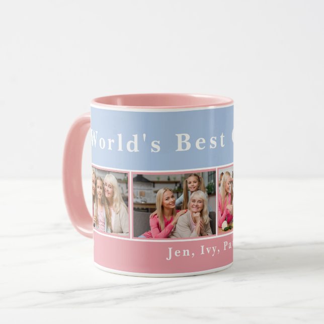 Custom World's Best Grandma Photo Collage Mug (Front Left)