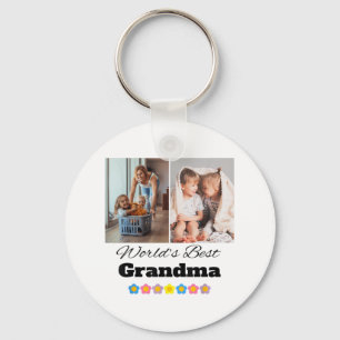 Custom Worlds Best Grandma Photo - Personalise Wit Key Ring