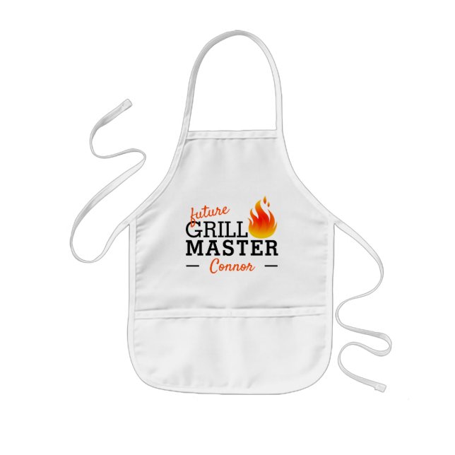 Custom Worlds Greatest Awesome BBQ Chef Kids Apron (Front)