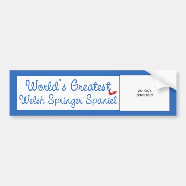 Custom Worlds Greatest Welsh Springer Spaniel Bumper Sticker (Front)