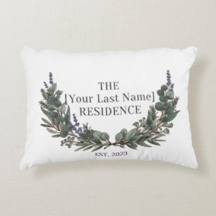 Custom Wreath Family Name Lumbar Pillow