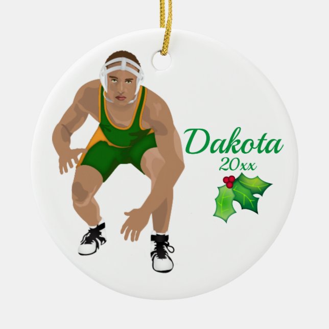 Custom Wrestling Christmas Ornament Black (Front)