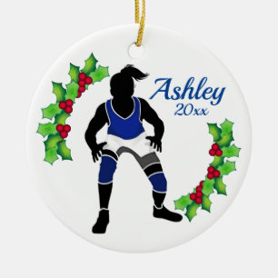 Custom Wrestling Christmas Ornament Blue