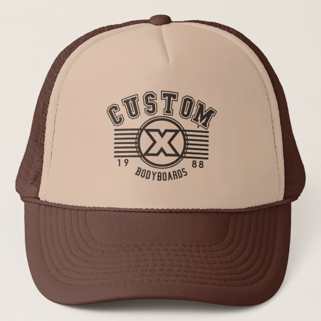 Custom X college design trucker hat (Front)