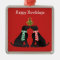 Custom Xmas Black Labs Kissing Mistletoe