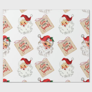 Custom Xmas Gift Wrap Retro Santa Holiday Paper