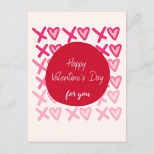 custom XOXO Bold Modern Happy Valentines Day Postcard