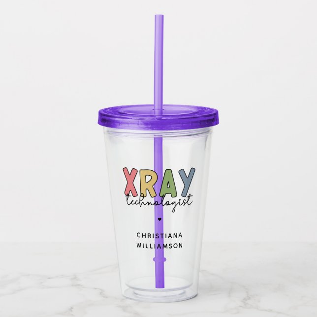 Custom Xray Technologist X-ray Tech Gifts Acrylic Tumbler (Front)