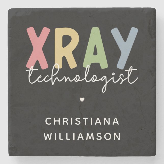 Custom Xray Technologist X-ray Tech Gifts Stone Coaster (Front)
