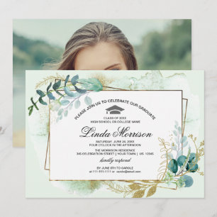 Custom Year and Photo Graduation Party Invitation