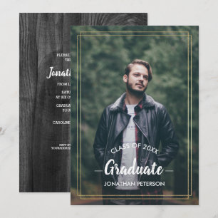 Custom Year Barn Wood Graduation Party  Invitation