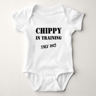Custom Year "Chippy in Training" Carpenter  Tradie Baby Bodysuit