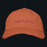Custom Year Decade Born Birthday 80s Quote Unique Embroidered Hat<br><div class="desc">Celebrate your 80s roots with this trendy embroidered baseball cap featuring the simple yet bold "Made in the 80s" text. With a minimalist retro design and customisable thread colour, this cap is perfect for casual outings, nostalgic get-togethers, or just showing off your love for all things 80s. Ideal for anyone...</div>