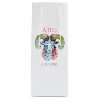 Custom Year Floral Aries Gift Bag