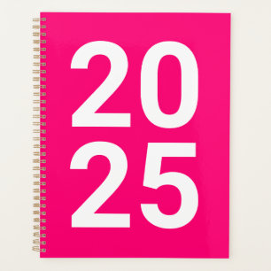 Custom year hot pink modern typography numbers planner