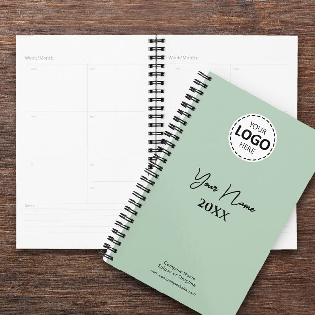 Custom Year, Logo, Name and Text, Olive Diary Planner (Creator Uploaded)