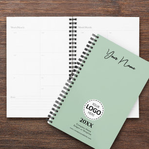 Custom Year, Logo, Name and Text, Olive Diary Planner