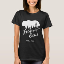 Custom Year Mama Bear Graphics Black and White