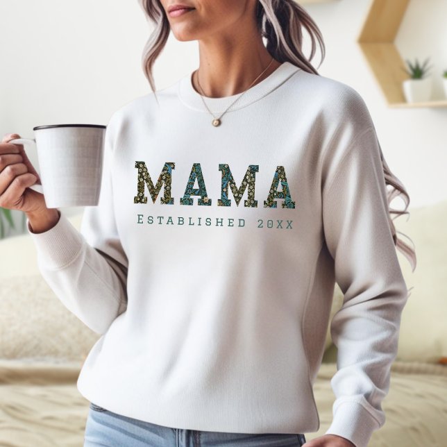 Custom Year - Mama Blue Florals Sweatshirt (Creator Uploaded)