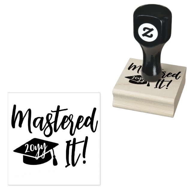 Custom Year Masters Degree Graduation Mastered It Rubber Stamp (Stamped)