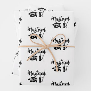 Custom Year Masters Degree Graduation Mastered It Wrapping Paper Sheet