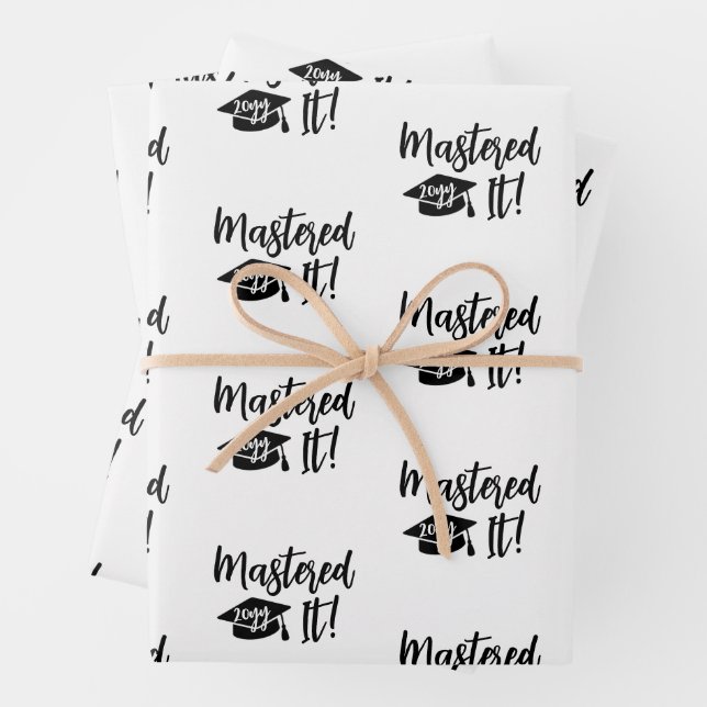 Custom Year Masters Degree Graduation Mastered It Wrapping Paper Sheet (In situ)