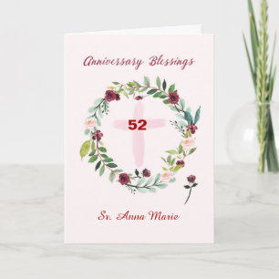 Custom Year, Name Nun Religious Sister Anniversary Card