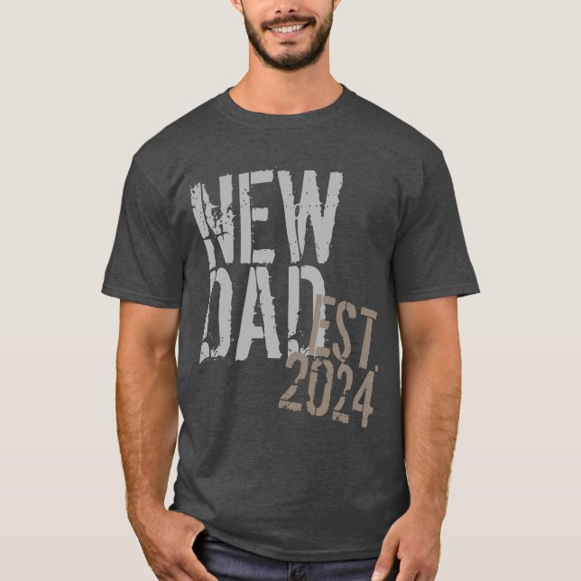Custom Year New Dad Grunge Father's Day T-Shirt (Front)