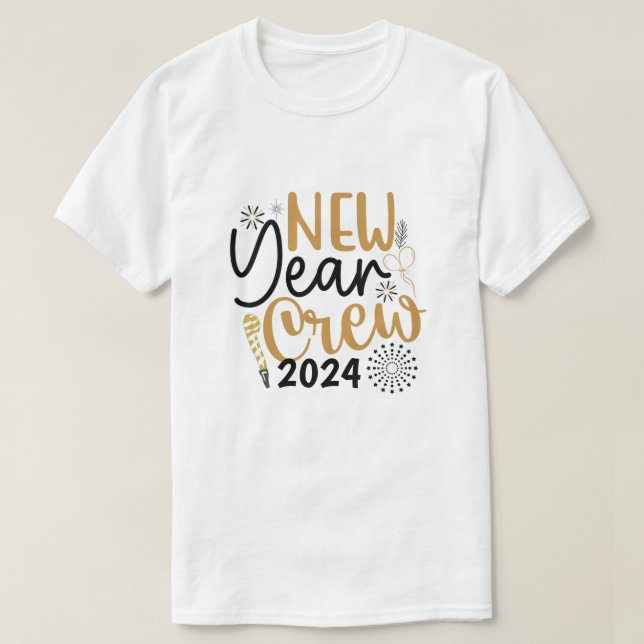 Custom Year New Year Crew Group Matching T-Shirt (Design Front)