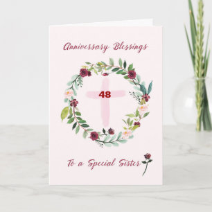 Custom Year Nun Religious Anniversary Blessings Card