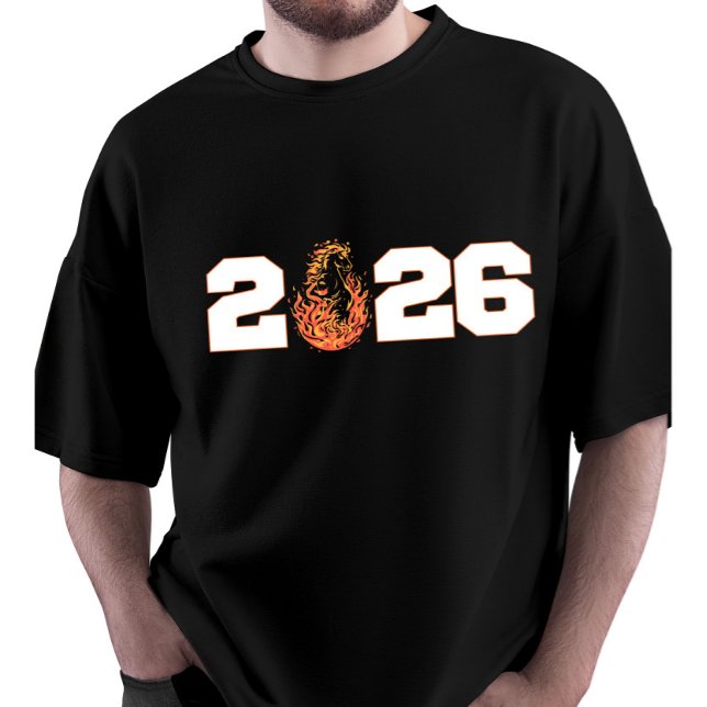 Custom Year of Fire Horse 2026 New Year  T-Shirt (Creator Uploaded)