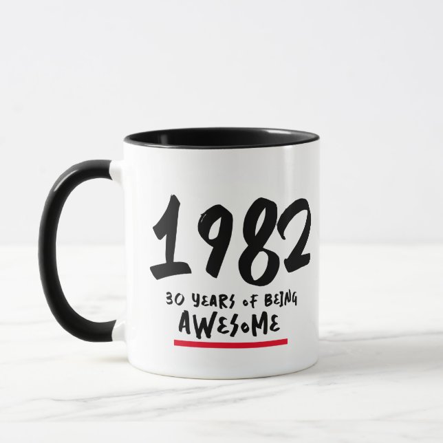 Custom Year Personalised Age Birthday Gift Coffee Mug (Left)