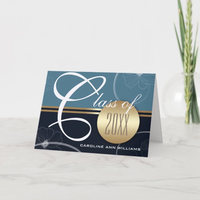Custom Year & Photo Graduation Announcement Cards (Front)