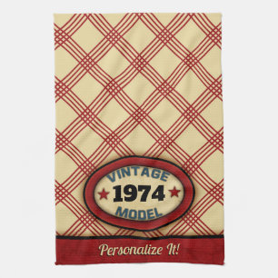CUSTOM YEAR Retro Vintage Model Tea Towel