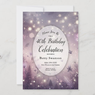 Custom Year Starlit Enchantment in Bloom Birthday Invitation