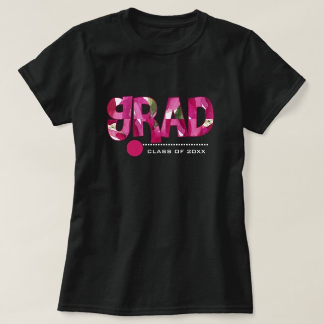 Custom Year & Text Graduation  T-Shirt (Design Front)
